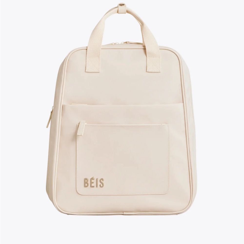 BEIS Expandable Backpack in Beige NWT